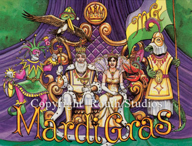  Mardi Gras King Queen note cards